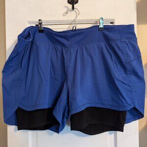 Blue/Black Old Navy 2-in-1 Running Shorts - 2XL/XXL